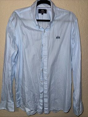 La Martina Light Blue Long-Sleeve Dress Shirt